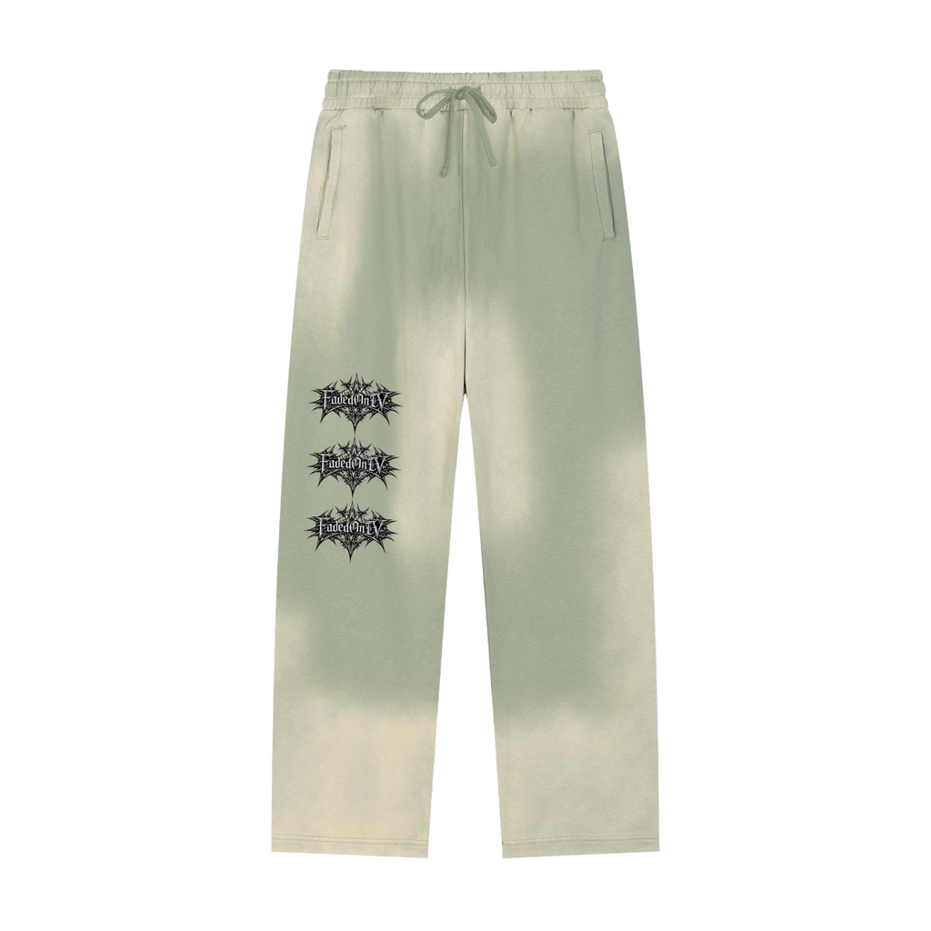 Sun Fade Raw Edge Straight-Leg Sweatpants