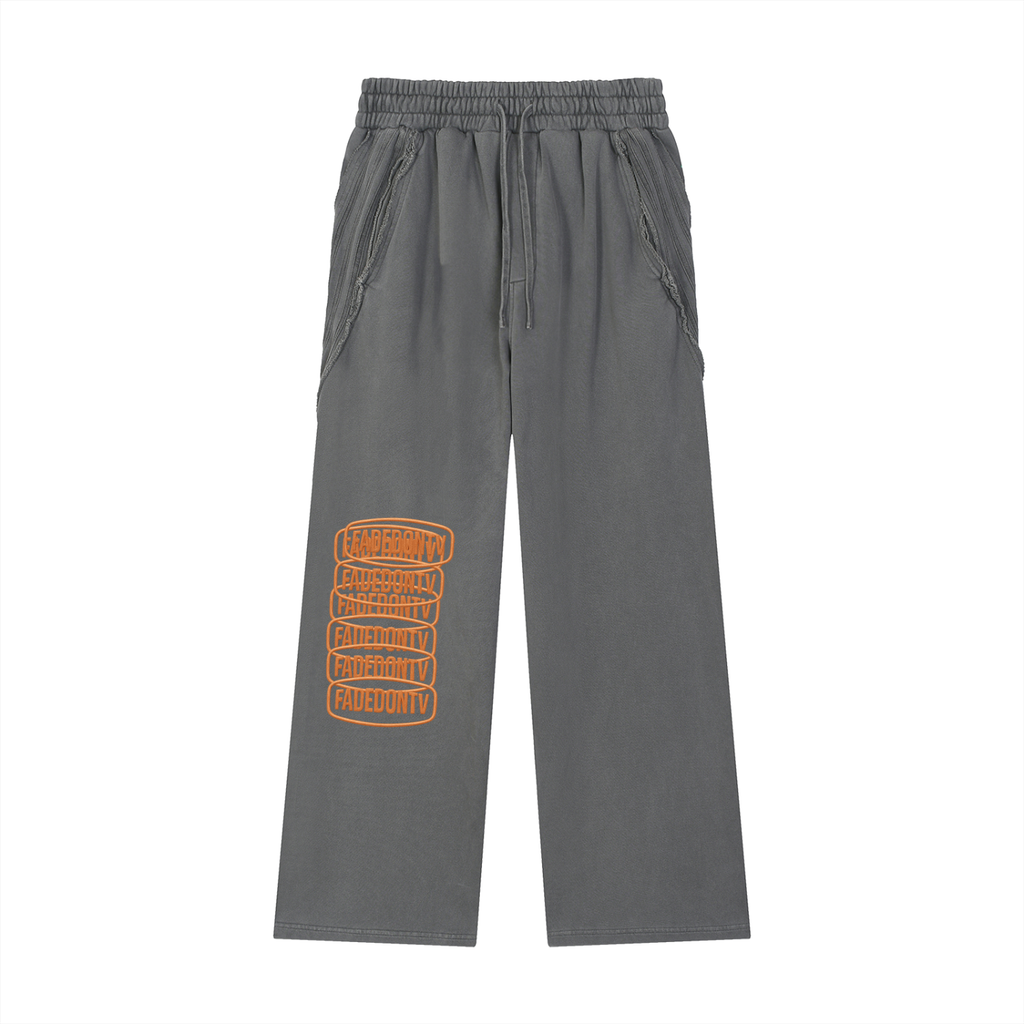 Snow Washed Tape Raw Edge Sweatpants
