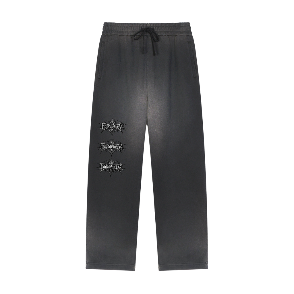 Sun Fade Raw Edge Straight-Leg Sweatpants