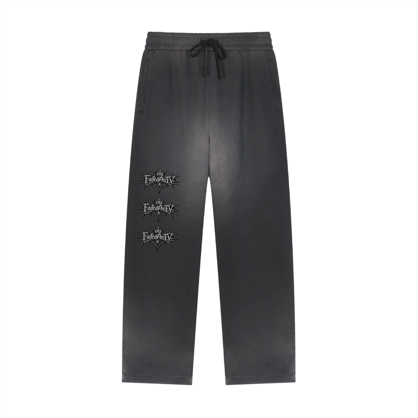 Sun Fade Raw Edge Straight-Leg Sweatpants