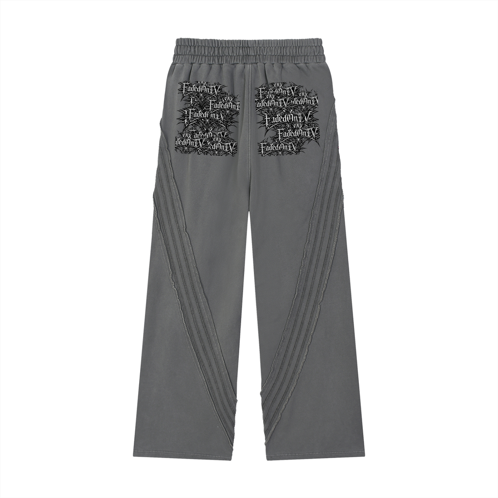 Snow Washed Tape Raw Edge Sweatpants